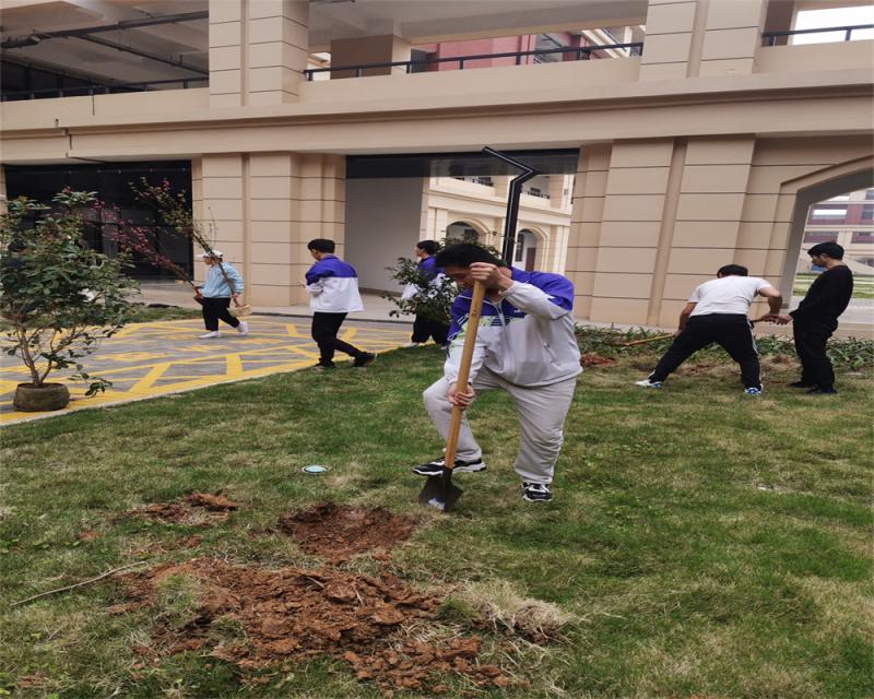 党旗带团旗 携手添绿色——智能制造学院开展学雷锋义务植树活动