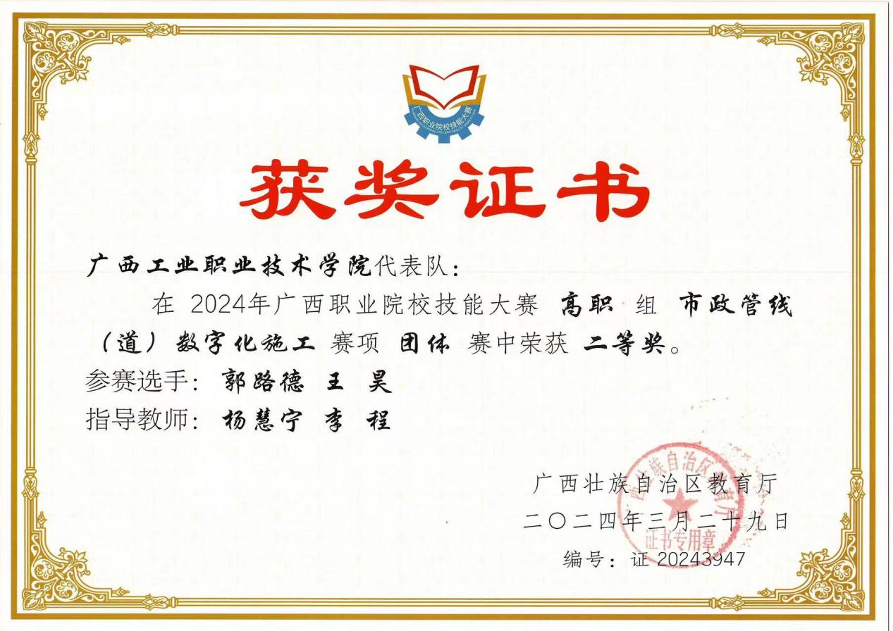 市政获奖证书