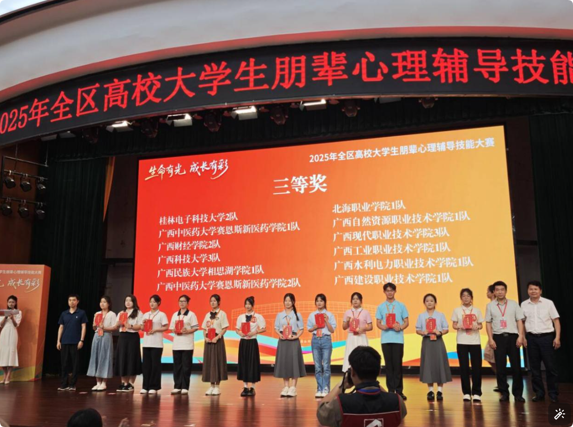 喜报！我院在2025年全区高校大学生朋辈心理辅导技能大赛中喜获佳绩