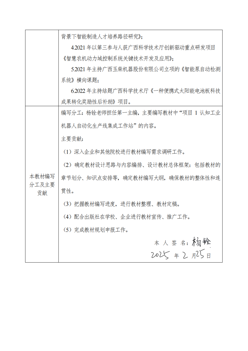 编写人员情况一览表